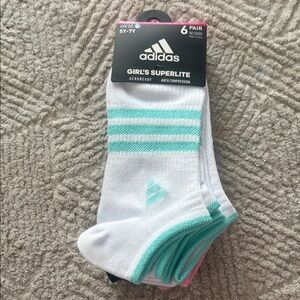 Girl’s Adidas Superlite No Show Socks (6 pairs)